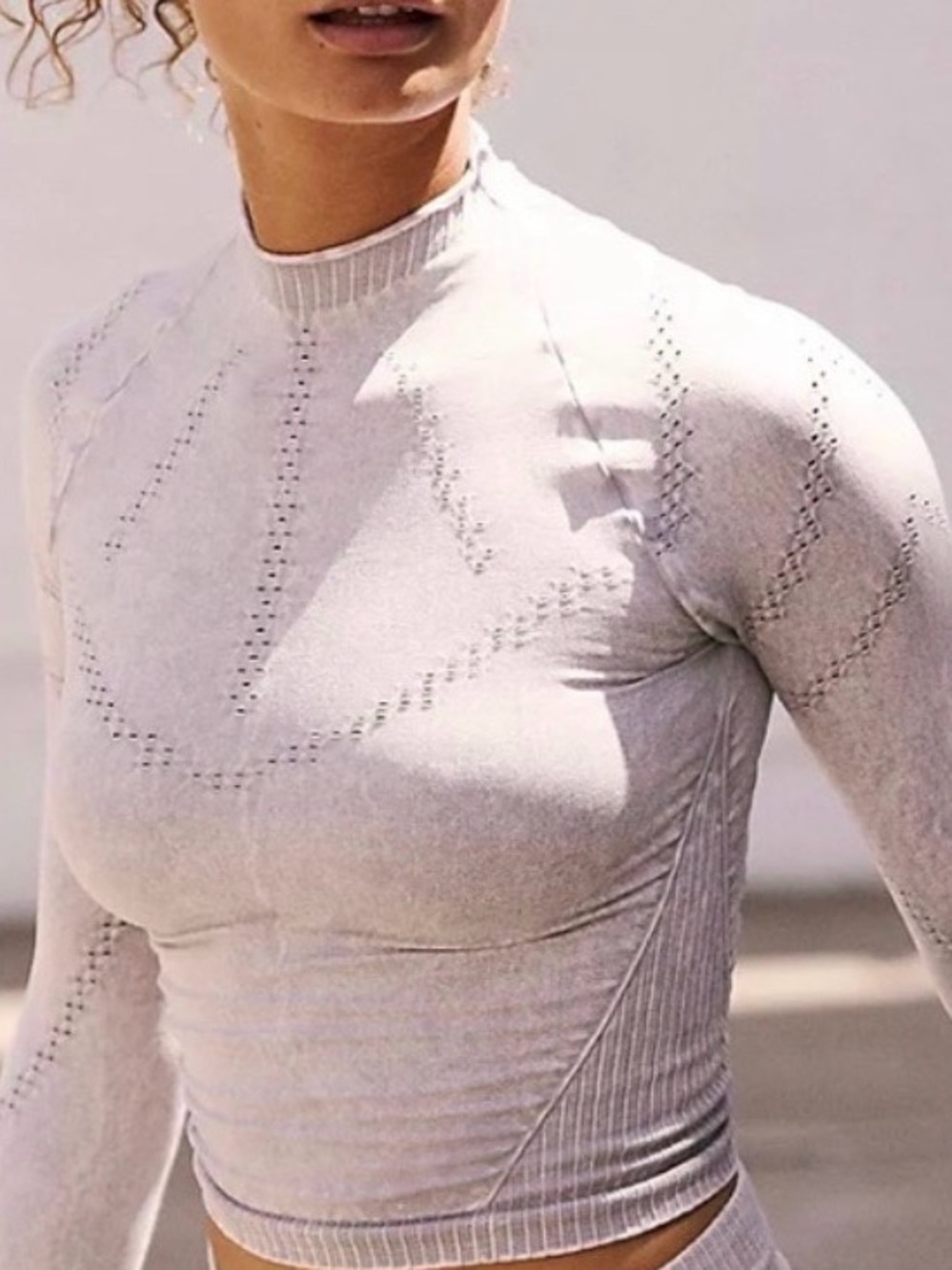 Free People Movement Good Karma High
Neck Layer Top in Light Gray. Size M/L